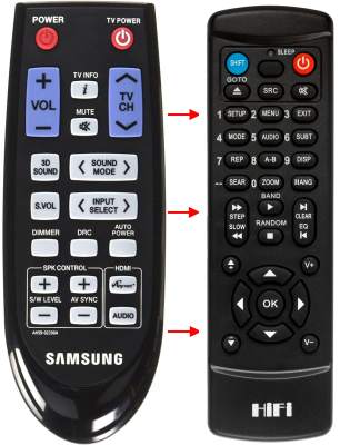 Ny fjernbetjening til  Samsung HW-D450 HW-D550