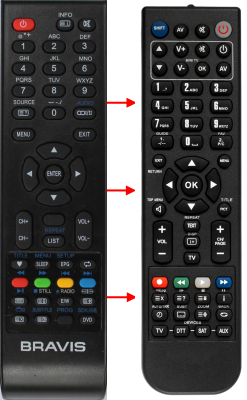 Replacement remote control for Mystery MTV-3209W