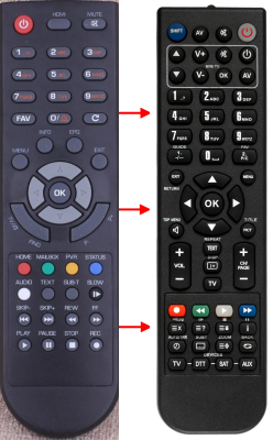 Replacement remote control for Opticum E-RCU015