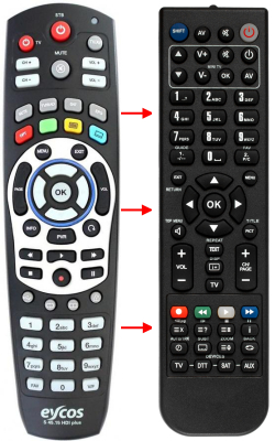 Replacement remote control for Eycos S45.15HDI PLUS