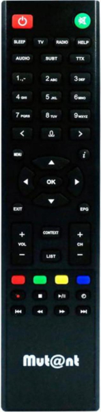 Replacement remote control for Mut@nt HD51STB4K-HEVC