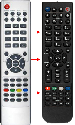Replacement remote control for Dikom TVK25P