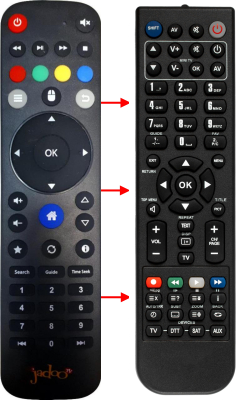 Replacement remote control for Jadoo TV JADOO-5