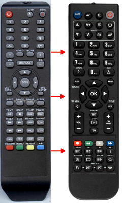 Replacement remote control for Hyundai H-LCDVD3200V2