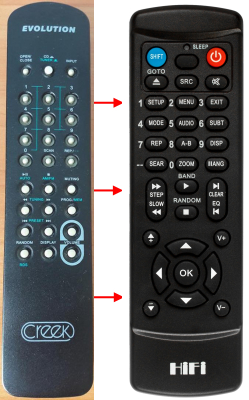 Replacement remote control for Creek EVO(AMP)