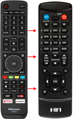 Replacement remote control for Hisense H50A6550