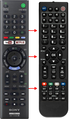 Replacement remote control for Sony KDL-48R550C