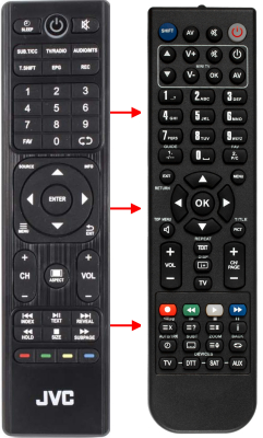 Replacement remote control for JVC LT55N684A