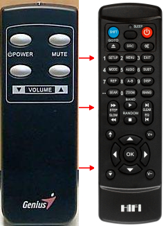 Replacement remote control for Genius SW5.1