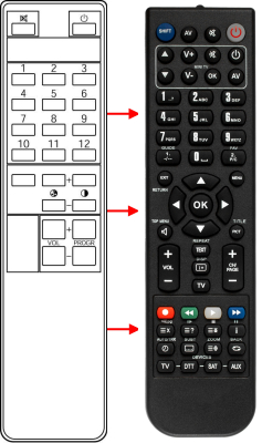 Replacement remote control for Sony KVV1430AD
