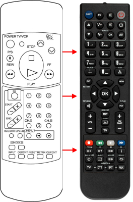 Replacement remote control for Schaub Lorenz 4HD SL4497