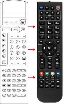 Replacement remote control for Philips 28GR9676-39B-2