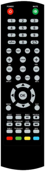 Replacement remote control for Telefunken TF-LED40S48T2