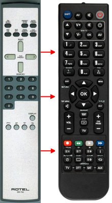 Replacement remote for Rotel RR-T93, RRT93
