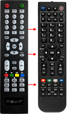 Replacement remote control for Nevir NVR-7426-43HD-N