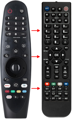 Replacement remote control for LG Z19LA