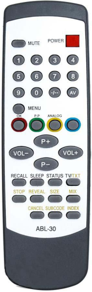 Replacement remote control for Akai 1404