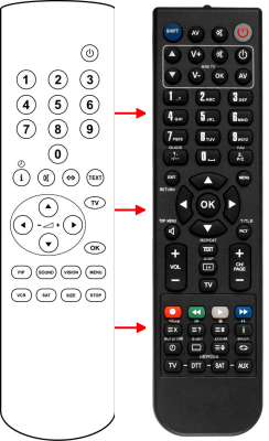 Replacement remote control for Akai 2851T