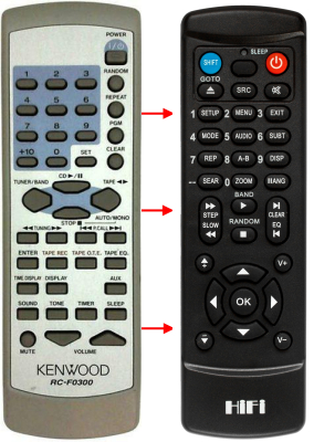 Replacement remote control for Kenwood HM-333
