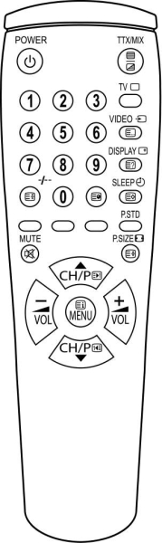 Replacement remote control for Samsung WS32M66VS8XXEC