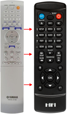 Replacement remote control for Yamaha YSP-CU3300