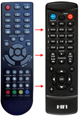 Replacement remote control for 3go HDPLAY352