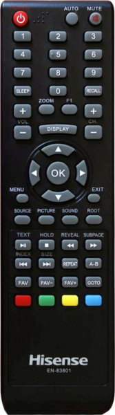 Replacement remote control for Hisense EN-83801