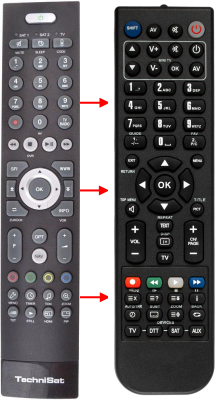 Replacement remote control for Technisat FBTV400B