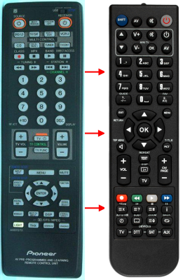 Replacement remote control for Pioneer AXD7273
