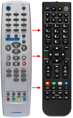 Replacement remote control for LG 21M66