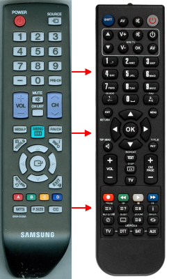 Replacement remote for Samsung LN40E550F7FXZA, LN40E550F7F
