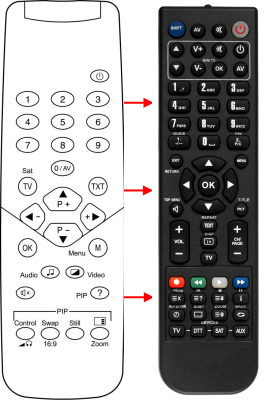 Replacement remote control for Sansui SV1402