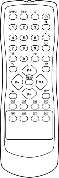 Replacement remote control for Amstrad TV28AU28PTJO