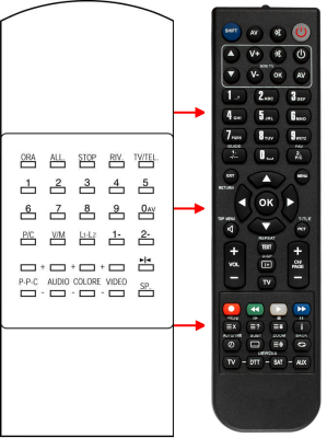 Replacement remote control for Mivar 14C1V