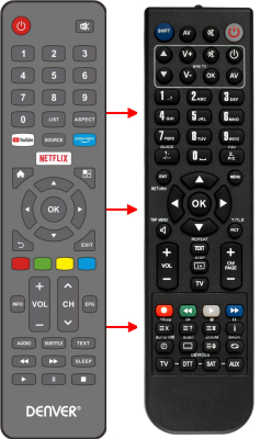 Replacement remote control for Denver LDS-3278UK