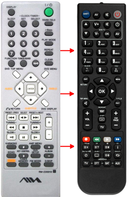 Replacement remote control for Sony RM-Z20013