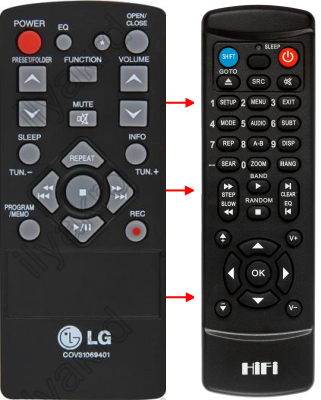 Replacement remote control for LG COV31069401,SB156