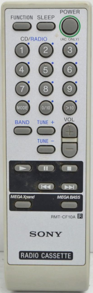 Replacement remote control for Sony CFD-F10