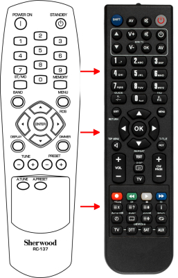 Replacement remote control for Sherwood RC-137