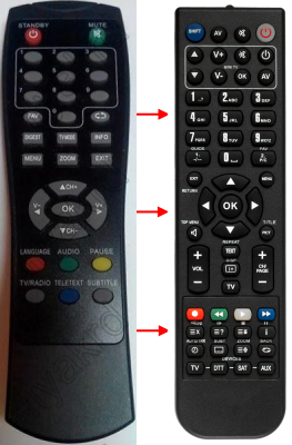 Replacement remote control for Aeg DVB-T4548