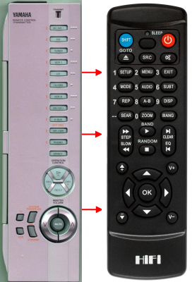 Replacement remote control for Yamaha DSP-A1