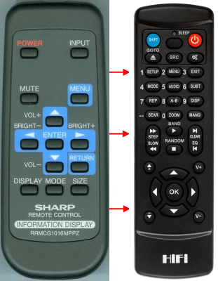 Replacement remote control for Sharp PN-E703