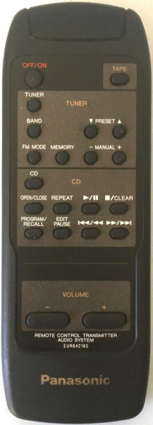 Replacement remote control for Panasonic EUR642160