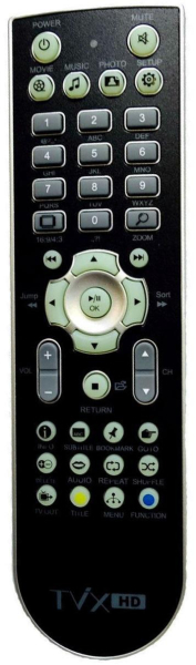 Replacement remote control for Dvico TVIX-HD-M6500A