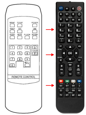 Replacement remote control for Telewire 1001