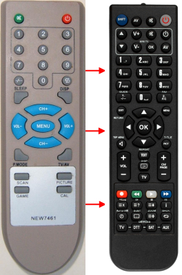Replacement remote control for Hyundai H-TV2170PF