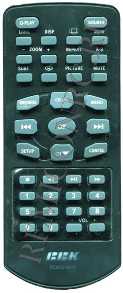 Replacement remote control for Bbk RC032-01R