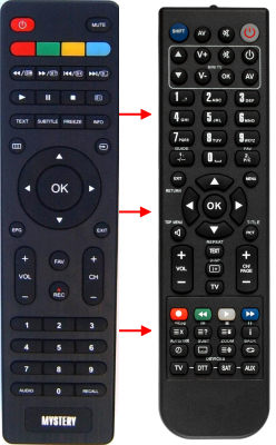 Replacement remote control for Mystery MTV-2622LW