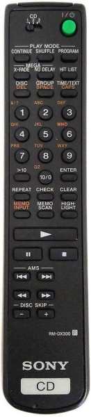 Replacement remote for Sony RMDX220, 147565412, 147565411, CDPCX235