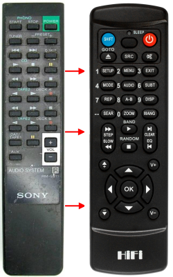 Replacement remote control for Sony RM-S311